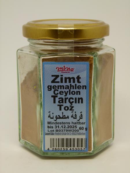 Mina Zimt gemahlen, Nettogewicht 60g